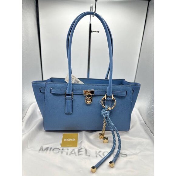 Michael Kors French Blue Hamilton Moderne Small East West Satchel Shoulder Tote - Picture 2 of 16